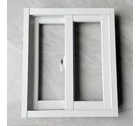 LIMENQIN Ventana Corrediza for Sótano con Mosquitero, Ventana Corrediza Horizontal de Aluminio, con Vidrio Templado, Ventanas de Repuesto for Baños(White,W60xH60cm/W23.6xH23.6in)