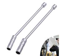 LIMEOW 2 Piezas Llave Bujias Magnética, Llave de Bujía de 14 mm, 16 mm, 12 Puntos Llave Vaso Bujia, Juego de Destornilladores Magnéticos Giratorios de 360 ° 3/8 ", para Motocicletas Coches(Largo)