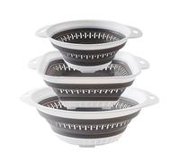 Limeow 3 Piezas Colador Plegable Escurridor Verduras Escurridor Plegable Colador Cocina Colador de Pasta Plegable para Camping y Ensaladas Utensilios de Cocina para Escurrir Pasta Verduras y Fruta
