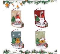 LIMEOW 4 Pcs 23x16cm Calcetines Navidad Chimenea, Botas Navidad Chimenea, Calcetines de Navidad Ideal para Decoraciones Navideñas en Chimeneas, Árboles Navidad, Paredes, Escaleras y Lugares Similares