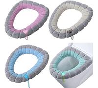 Limeow 4Pc 42x38cm Funda universal para asiento de inodoro Asiento de Inodoro con Bucle para Colgar 4 Piezas Asientos De Inodoro Anillo de Plástico Incorporado para Mujeres,Futuras Madres,Ancianos