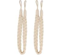 Limeow Algodón Atados de Cuerda de Cortina Atado a Mano de Cortinas Colgante Cortina Sujetar Cortina 2 Piezas Cortina Atados de Hebillas para Cortinas de Ventana Decorativa Accesorios (Beige)