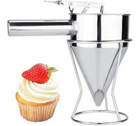 Limeow Embudo para panqueques Juego filtros de Acero Inoxidable Embudo pequeño Tamizador de harina cocina boca ancha Pasteles postres Utensilios de Cocina Accesorios para Hornear