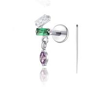 Limerencia 18G Joyería de Piercing de Cuerpo de Titanio, Pendiente de Oreja con Rosca Interna, Parte Posterior Plana, Tragus, Hélice, Cartílago, Medusa, Pendiente de Taco para Mujeres y Hombres, 1