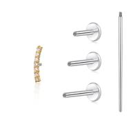 limerencia 18G Tragus Piercing, Titanio Médico Labio Piercing con 6mm 8mm 10mm Varillas, Hipoalergenicos Hélice Mujer Perforación Del Oído, Labret Stud para Ombligo Lengua Ceja Labio Tabique Nariz.