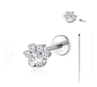 limerencia Joyería para Piercing Corporal de Titanio de 18G, Pendiente de Rosca Interna con Parte Trasera Plana Tragus Hélice Cartílago Conch Medusa Stud Pendiente para Mujeres y Hombres 1PC(Plata