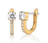 Limerencia Pendientes Aro Titanio, Pendientes Hipoalergénico Médico de 10 mm con Zirconia Brillante