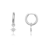 Limerencia Pendientes de Aro de Titanio con Colgante, Pendientes Colgantes Hipoalergénicos Médicos G23 con Perlas de Circonita Cúbica para Orejas Sensibles, Joyería de Moda para Mujer