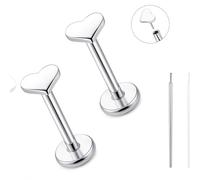 limerencia Pendientes de titanio sin rosca con parte trasera plana, 20 g, ajuste a presión, de titanio, para cartílago, tragus, labio, medusa, caracola, piercing corporal, joyería hipoalergénica para