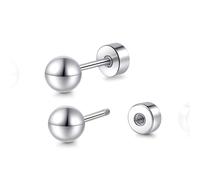 Limerencia Pendientes de tuerca de titanio con rosca trasera para mujer, hipoalergénicos, titanio puro G23, aretes de rosca para hélice, tragus, cartílago de la oreja, 5MM, Titanio, Sin piedra