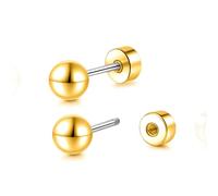 Limerencia Pendientes de tuerca de titanio con rosca trasera para mujer, hipoalergénicos, titanio puro G23, aretes de rosca para hélice, tragus, cartílago de la oreja, 5MM, Titanio, Sin piedra