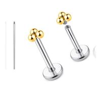 limerencia Piercing corporal de titanio puro de 18 g, G23, hipoalergénico, parte trasera plana, rosca interna, tragus, hélice, cartílago, caracola, medusa, labio, labret, piercing para mujeres y