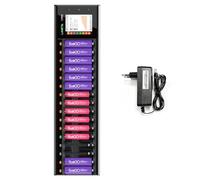 LIMETA R16 - 16 ranuras AA AAA con baterías recargables LiHv/Ni-MH/Ni-Cd, LiFePO4 y iones de litio, cargador rápido y rápido