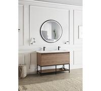 LIMEX Espejo Baño "Alemania" LIMEX-ALEM005/90NG Ø90Cm Blanco Frío/Natural/Cálido Sensor Antivaho/On-Off Dimable Marco