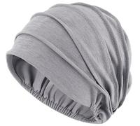 LIMHOO Gorro de quimioterapia suave para mujer, turbante con respiración holgado para pacientes con cáncer, pérdida de cabello, quimioterapia, gris, Talla única