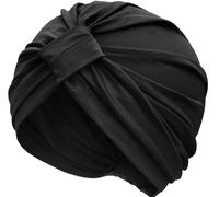 LIMHOO Turbante de quimioterapia preatado para mujer, ultra suave, de algodón Mudale, gorro para dormir, Negro, Talla única