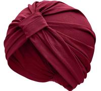 LIMHOO Turbante de quimioterapia preatado para mujer, ultra suave, de algodón Mudale, gorro para dormir, rojo vino, Talla única