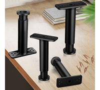 limiao123 Patas de Mueble Metal,Pies de Gabinete Acero Pies Soporte Sofá Ajustables en Altura Patas para Somier Cama para Sillas Cama Muebles Plinto 4Pcs (20cm-35cm,Black)