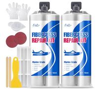 Limino Kit de Reparación de Fibra de Vidrio Marino - 100 ml Resina de Fibra de Vidrio para Reparación de Rasguños de Vidrio, Kit de Reparación de Pelaje de Relleno de Fibra de Vidrio para Botes