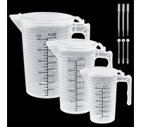 LIMITADA 3 PCS Vaso Medidor con Tapa de Plastico 100/250/ 500ml, Jarra Medidora PlasticoL Taza Medidora de Plastico Transparente con Escala y Asa para Medir Líquidos para Hornear y Experimenta