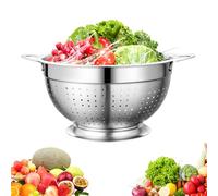 LIMITADA Colador de Cocina Acero Inoxidable Escurridor Acero Inoxidable con Mango y Base Escurridor Verduras Acero Inoxidable Redondo Colador Pasta Metalico para Fideos Espaguetis Ensalada Arroz-Ø24cm