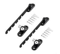 Limitador de bloqueo de ventana ajustable multietapa, 2 piezas para un control seguro de ventilación y mayor seguridad de ventana, compatible con aberturas hacia abajo y otras ventanas (negro)
