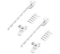 Limitador de bloqueo de ventana ajustable multietapa, 2 piezas para un control seguro de ventilación y mayor seguridad de ventana, compatible con aberturas hacia abajo y otras ventanas (blanco)