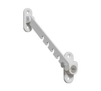 Limitador de bloqueo de ventana de aleación, restrictor de ventana ajustable, protector de ventilación de seguridad infantil para ventanas de apertura interior, 6.7 x 1.2 pulgadas, color blanco