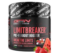 LIMITBREAKER® Pre Workout Booster con 300 mg de Cafeína - Sabor Fresa Sandía - con L Citrulina, AAKG, Beta Alanina y L Teanina - Alta Dosis - 360 g de Polvo 20 Porciones - Vegano