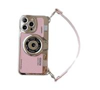 Limited Edition Old School Camera for iPhone Case,Cute Camera Design,Vintage Camera Phone Case,with Removable Neck Strap Lanyard for iPhone 16 Pro MAX Case(Pink,For iPhone 15 Pro MAX)