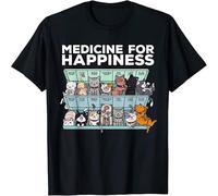 Limited My Medicine for Happiness Called Cats Every Day Kitten T Shirt Black XL