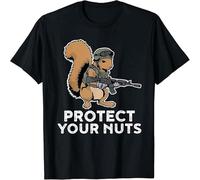 Limited Protect Your Nuts Funny Squirrel Gift tee T-Shirts Black 3XL