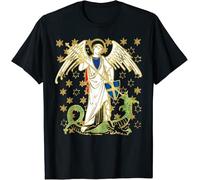 Limited Vintage St. Michael The Archangel Icon Dragon Catholic Angel T Shirt Blacks