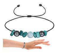 Limitoll Piedra - Bonitas Pulseras amazonita Cadena Cera con Estilo Moderno | Pulseras con Cuentas Malaquita Amazonita Combinación Pulsera Confianza Significado