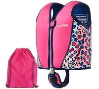 Limmys Chaleco de Natación para Niños Premium - Chaleco Flotador Infantil Moderno para Niños, Niñas y Bebés - Incluye Bolsa de Transporte (Leopardo Rosa, L)