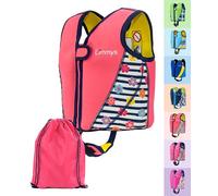 Limmys Chaleco de Natación para Niños Premium - Chaleco Flotador Infantil Moderno para Niños, Niñas y Bebés - Incluye Bolsa de Transporte (Flor Rosa, M)