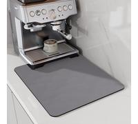 LIMNUO Tapete de café, tapete para cafetera, tapete absorbente para secar platos para encimera de cocina, debajo de la cafetera, cafetera, cafetera, máquina de espresso (Gris Niebla, 50 x 30 cm)