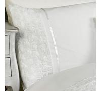 Limoges Rosa Volantes Súper Funda Nórdica de Cama Ropa de Lujo Blanco