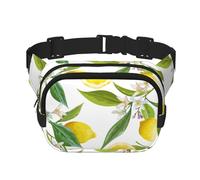 Limón Amarillo,Riñonera Cuadrada de Doble Capa, Bolso de Viaje, Bolso Informal para el Pecho.