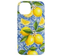 Limón Azul Italiano Azulejo Estética Linda Girly Verano Frutas Carcasa para iPhone 14