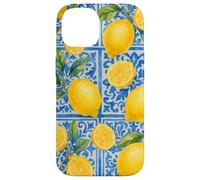 Limón Azul Italiano Azulejo Estética Lindas Frutas Girly Verano Carcasa para iPhone 14