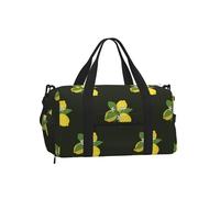 Limón con Rama y Ramo de Lirios Negros,Bolso Deportivo Bandolera de Mano, Bolsa de Deporte, Bolsa de Viaje de Gran Capacidad para Mujeres y Hombres.
