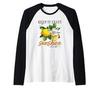 Limón en flor de Keep It Zesty Sunshine Club Camiseta Manga Raglan