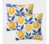 Limón Fundas Cojines para Sofá Juego De 2 Interesante Funda De Almohada Decorativos Cuadrado Almohadon Cubre Cama Hogar Coche 45x45cm