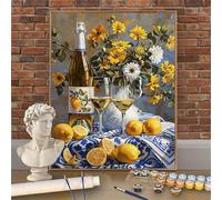 Limón Pintura por Numeros para Adultos y Niños con Kit Completo, DIY Espíritu Pintura por Números 80x120cm (Enrollado Sin Arrugas), 3 Pinceles y Pinturas Acrílicas- Decoración del Hogar, Regalo W-O517