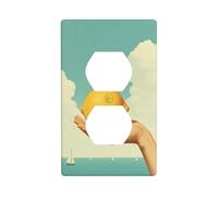 Limón Surrealista Fantasía Realismo Outlet Cover Light Switch Cover Decorativa 1 Gang Placa de pared para Cocina Cuarto Baño Tamaño 7x11.4cm