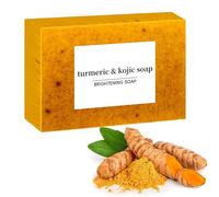 Limón Turmeric Ácido Kojic Acid Soap,Barra de Jabón de Cúrcuma Jabón Facial Jabón Sólido Jabón Facial Jabón Turmerico Brightening Soap Cúrcuma Jabón Iluminador para Cara y Cuerpo con una Red de Espuma