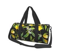 Limón y Flor, Bolsa de Viaje de Gran Capacidad, Bolso Redondo, Bolsa de Viaje Deportiva, Bolsa de Mano, Bolsa de Fitness