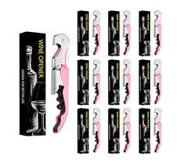Limonadier Profesional Servidor Sacacorchos Profesional Cuchillos de Sumiller de Acero Inoxidable con Descapsulador y Taza Cápsula (5, Color rosa)