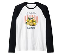 Limoncello La Dolce Vita Limón Italiano Italia Frutas Camiseta Manga Raglan